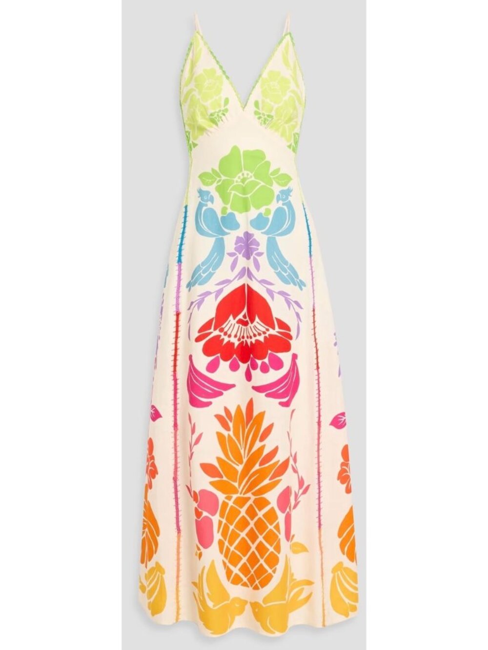 Farm Rio Tropical Graphic Maxi Dress Linen Viscose Size S New With Tags - Picture 16 of 16